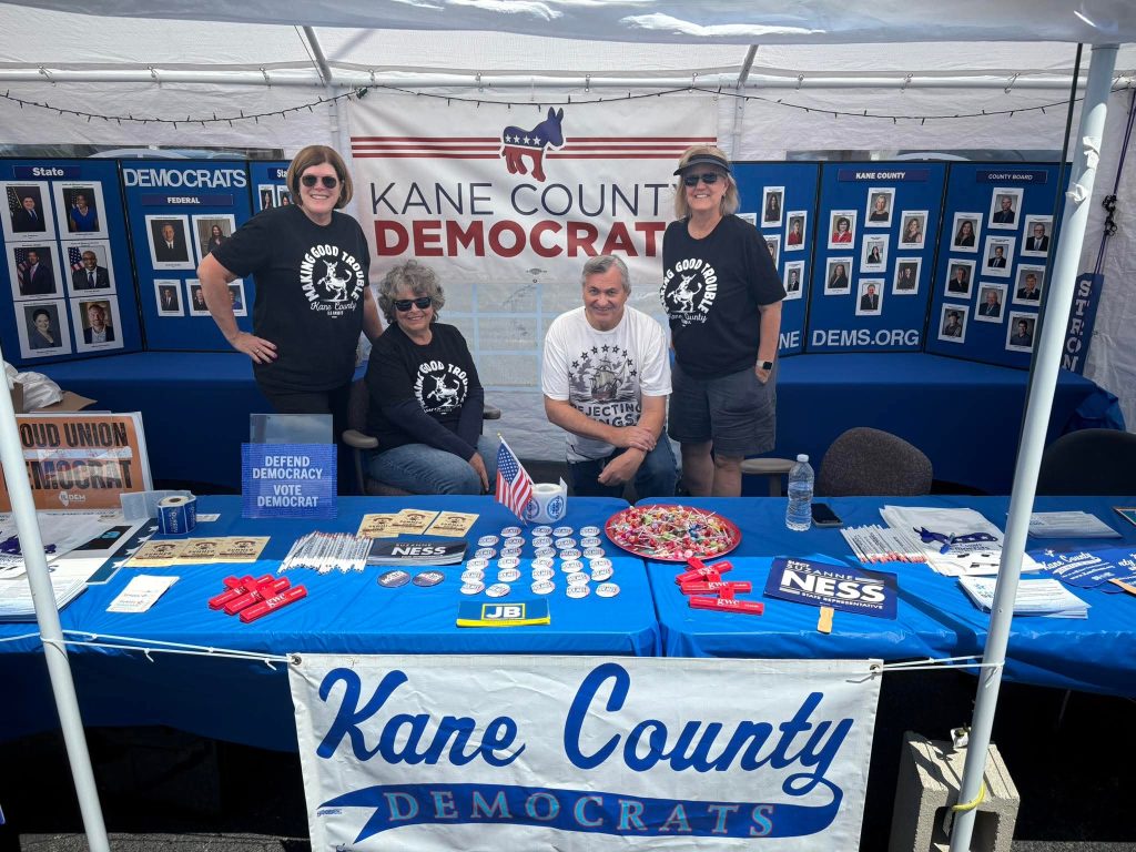 BTD Tent and Swag Setup with the Kane County Dems
